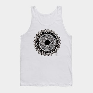 Black and white wacky mandala Tank Top